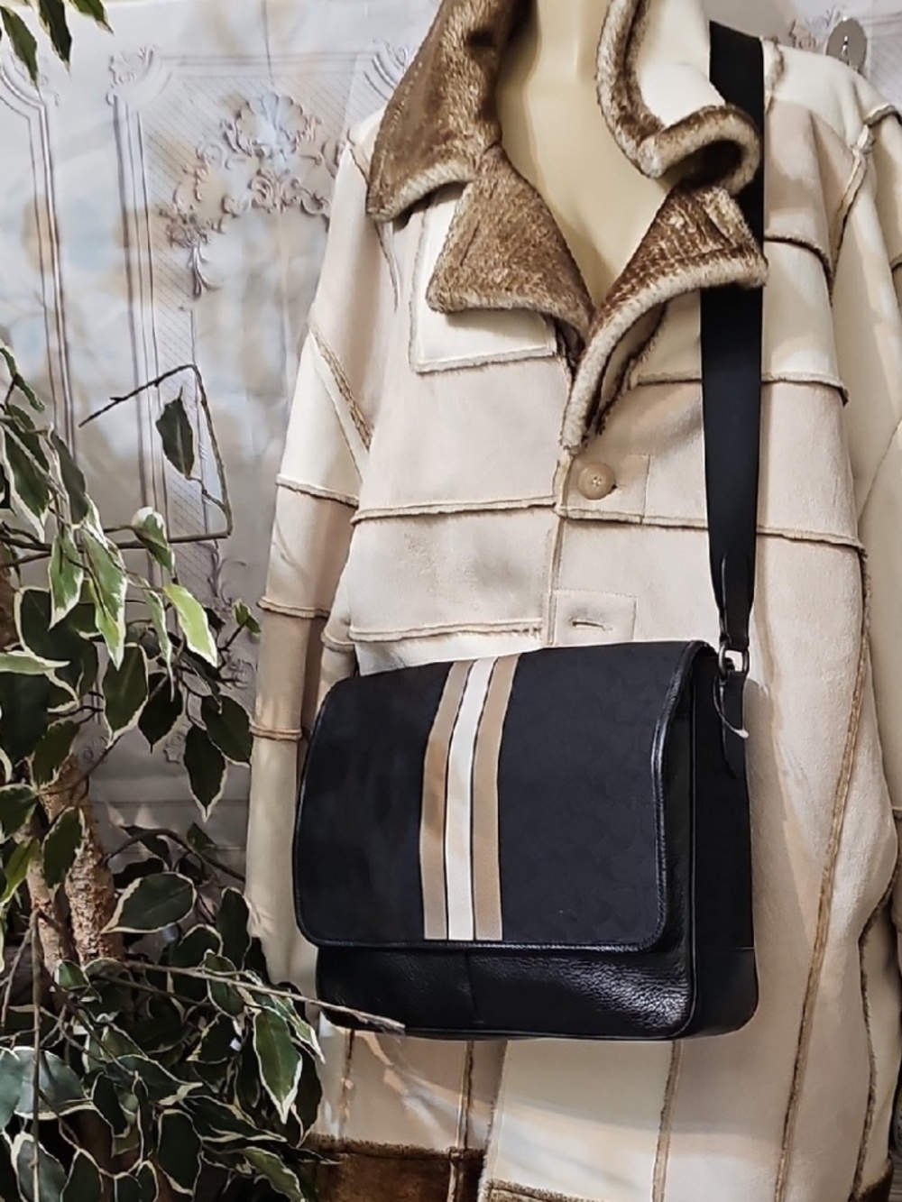 Coach C6583 Thompson Small Map Bag In Signature Jacquard With Stripe NEW